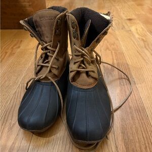 Sperry Tan and Black Waterproof Boots